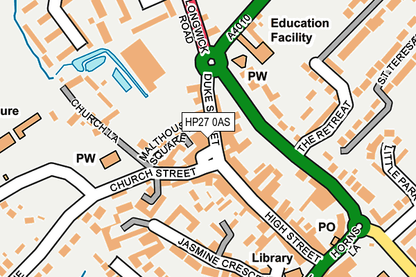 HP27 0AS map - OS OpenMap – Local (Ordnance Survey)