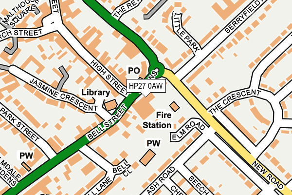 HP27 0AW map - OS OpenMap – Local (Ordnance Survey)