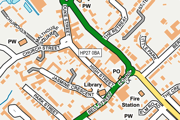 HP27 0BA map - OS OpenMap – Local (Ordnance Survey)