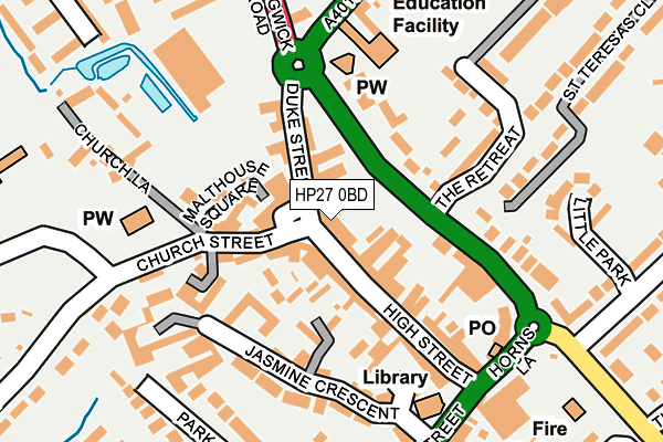 HP27 0BD map - OS OpenMap – Local (Ordnance Survey)