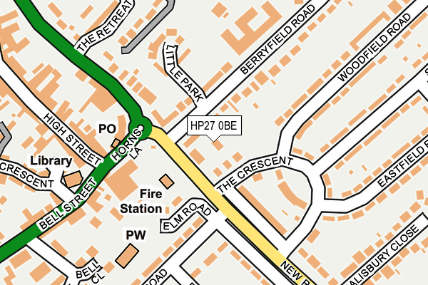 HP27 0BE map - OS OpenMap – Local (Ordnance Survey)