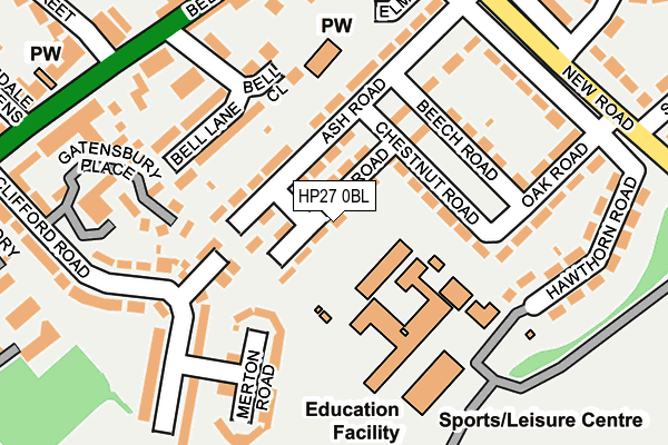 HP27 0BL map - OS OpenMap – Local (Ordnance Survey)