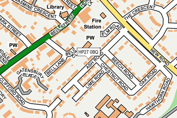 HP27 0BQ map - OS OpenMap – Local (Ordnance Survey)