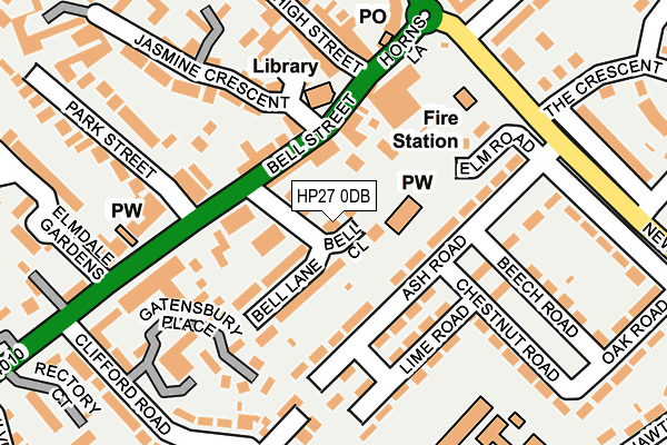 HP27 0DB map - OS OpenMap – Local (Ordnance Survey)