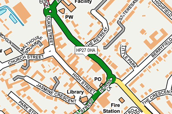 HP27 0HA map - OS OpenMap – Local (Ordnance Survey)