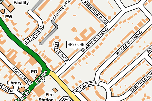 HP27 0HE map - OS OpenMap – Local (Ordnance Survey)