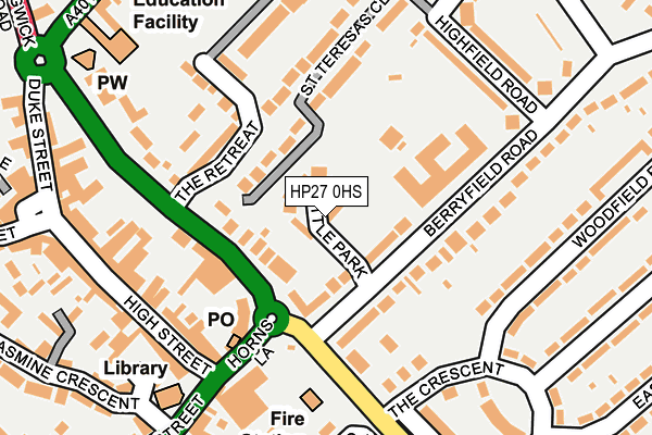 HP27 0HS map - OS OpenMap – Local (Ordnance Survey)