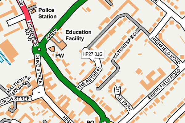 HP27 0JG map - OS OpenMap – Local (Ordnance Survey)