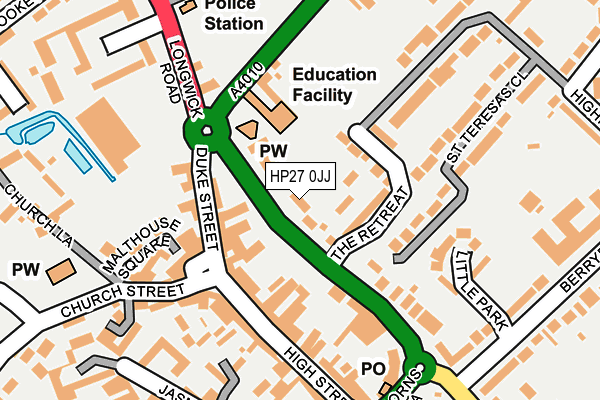 HP27 0JJ map - OS OpenMap – Local (Ordnance Survey)