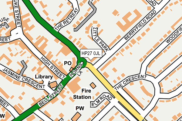 HP27 0JL map - OS OpenMap – Local (Ordnance Survey)