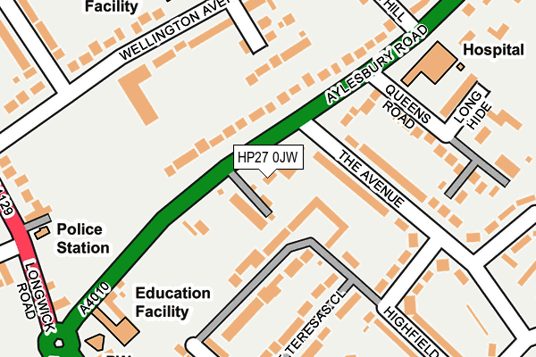 HP27 0JW map - OS OpenMap – Local (Ordnance Survey)