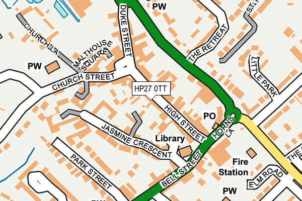 HP27 0TT map - OS OpenMap – Local (Ordnance Survey)