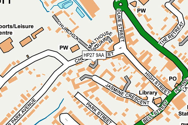 HP27 9AA map - OS OpenMap – Local (Ordnance Survey)