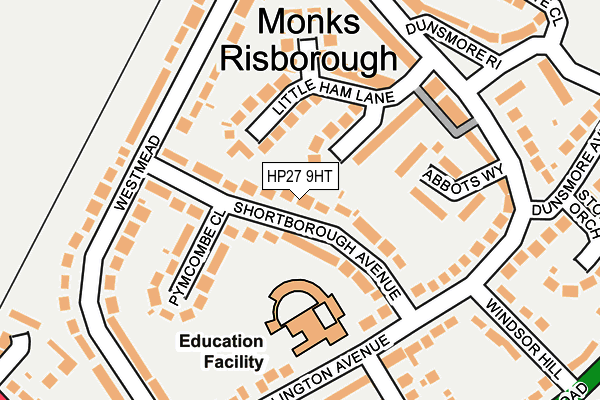 HP27 9HT map - OS OpenMap – Local (Ordnance Survey)