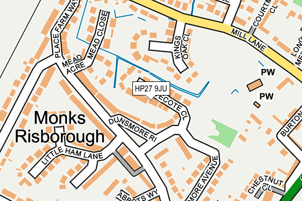 HP27 9JU map - OS OpenMap – Local (Ordnance Survey)