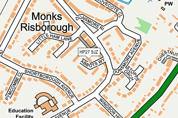 HP27 9JZ map - OS OpenMap – Local (Ordnance Survey)