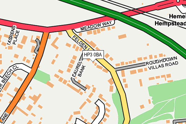 HP3 0BA map - OS OpenMap – Local (Ordnance Survey)
