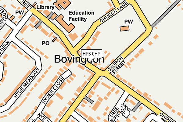 Map of BOVINGDON SPICE HOUSE LTD at local scale