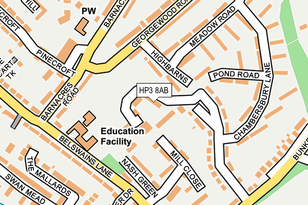 HP3 8AB map - OS OpenMap – Local (Ordnance Survey)
