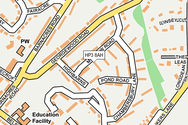 HP3 8AH map - OS OpenMap – Local (Ordnance Survey)