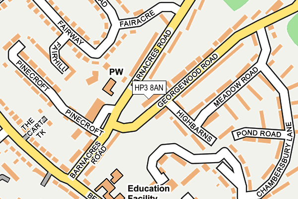 HP3 8AN map - OS OpenMap – Local (Ordnance Survey)