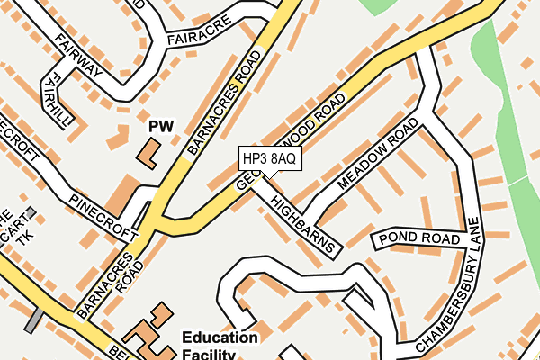 HP3 8AQ map - OS OpenMap – Local (Ordnance Survey)