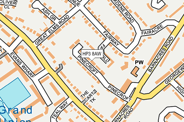 HP3 8AW map - OS OpenMap – Local (Ordnance Survey)