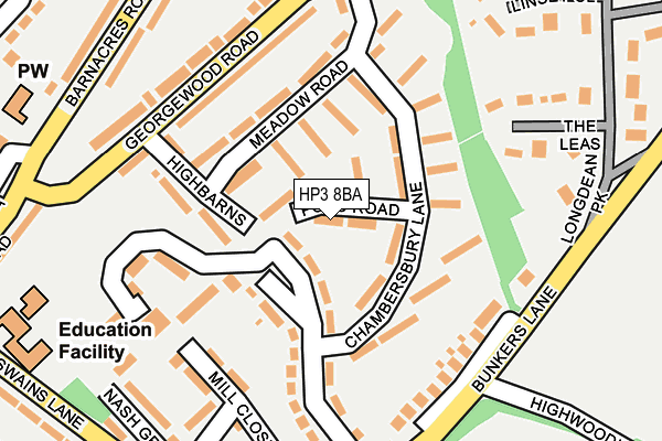 HP3 8BA map - OS OpenMap – Local (Ordnance Survey)