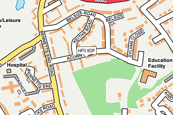 HP3 8DP map - OS OpenMap – Local (Ordnance Survey)