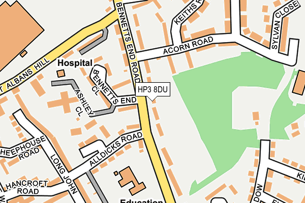 HP3 8DU map - OS OpenMap – Local (Ordnance Survey)