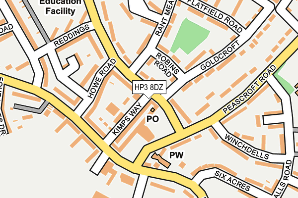 HP3 8DZ map - OS OpenMap – Local (Ordnance Survey)