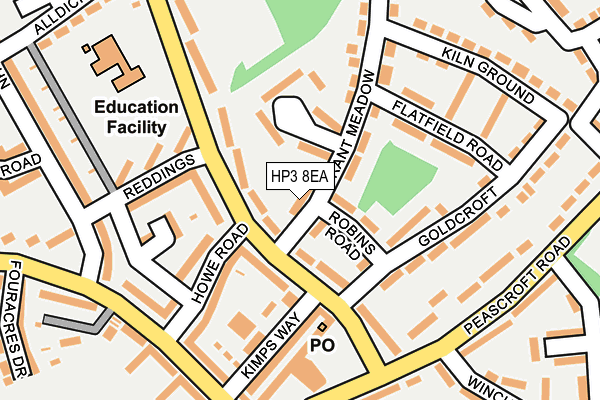 HP3 8EA map - OS OpenMap – Local (Ordnance Survey)