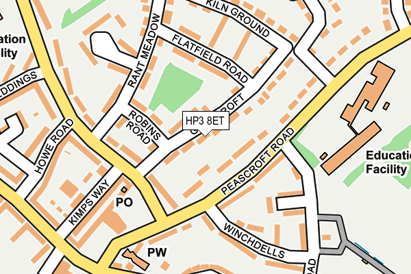 HP3 8ET map - OS OpenMap – Local (Ordnance Survey)