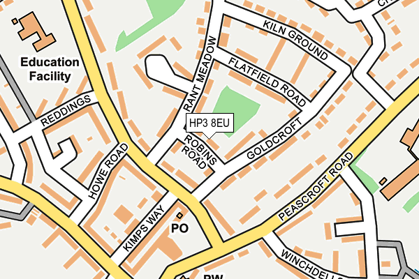 HP3 8EU map - OS OpenMap – Local (Ordnance Survey)