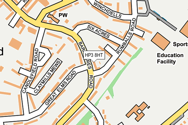 HP3 8HT map - OS OpenMap – Local (Ordnance Survey)