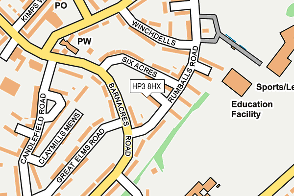 HP3 8HX map - OS OpenMap – Local (Ordnance Survey)