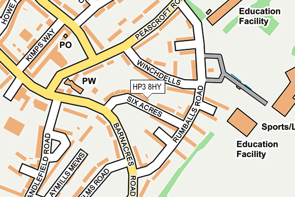 HP3 8HY map - OS OpenMap – Local (Ordnance Survey)