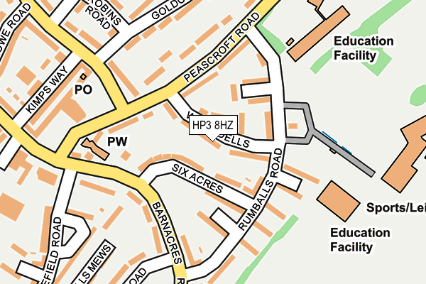 HP3 8HZ map - OS OpenMap – Local (Ordnance Survey)