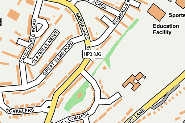 HP3 8JG map - OS OpenMap – Local (Ordnance Survey)