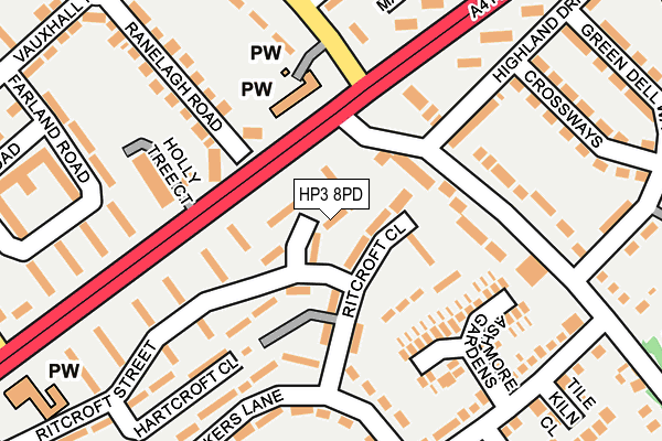 HP3 8PD map - OS OpenMap – Local (Ordnance Survey)