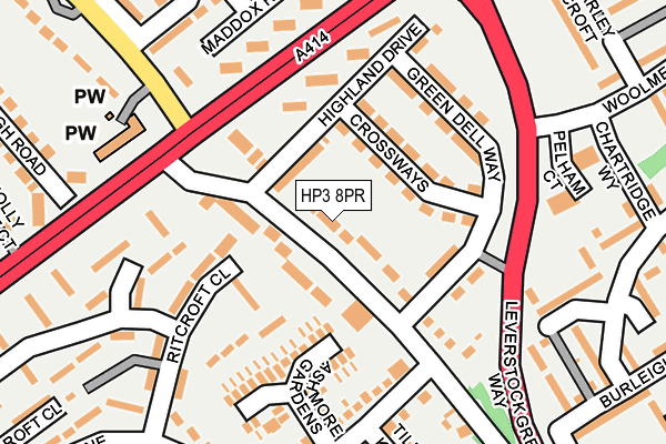 HP3 8PR map - OS OpenMap – Local (Ordnance Survey)