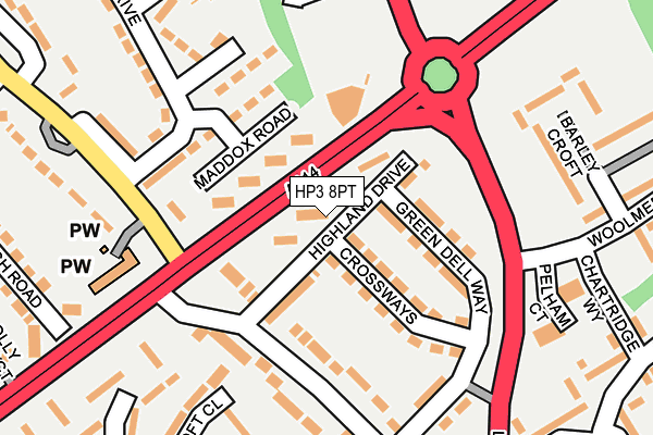 HP3 8PT map - OS OpenMap – Local (Ordnance Survey)