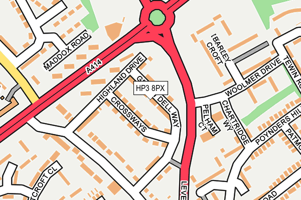 HP3 8PX map - OS OpenMap – Local (Ordnance Survey)