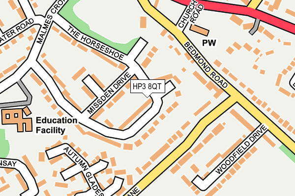 HP3 8QT map - OS OpenMap – Local (Ordnance Survey)