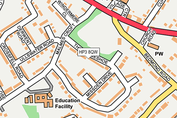 HP3 8QW map - OS OpenMap – Local (Ordnance Survey)