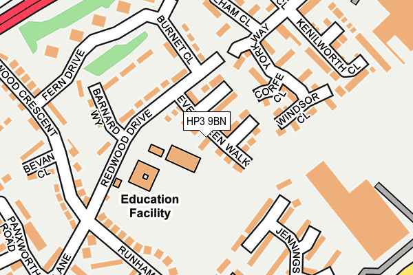 HP3 9BN map - OS OpenMap – Local (Ordnance Survey)
