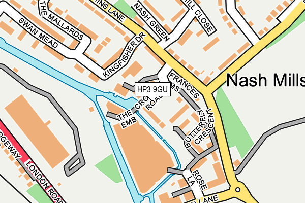 HP3 9GU map - OS OpenMap – Local (Ordnance Survey)