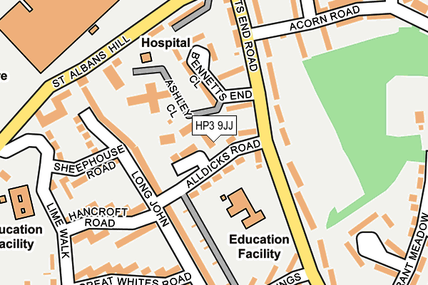 HP3 9JJ map - OS OpenMap – Local (Ordnance Survey)