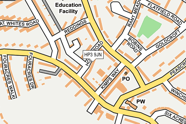 HP3 9JN map - OS OpenMap – Local (Ordnance Survey)