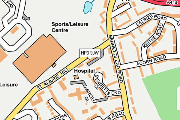 HP3 9JW map - OS OpenMap – Local (Ordnance Survey)